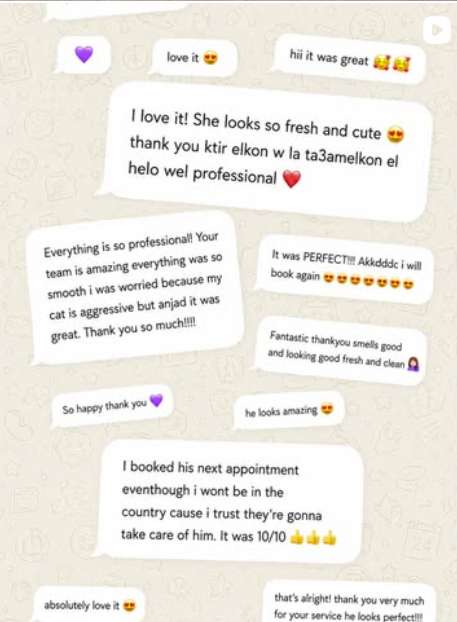 Messages from happy PetHero customers